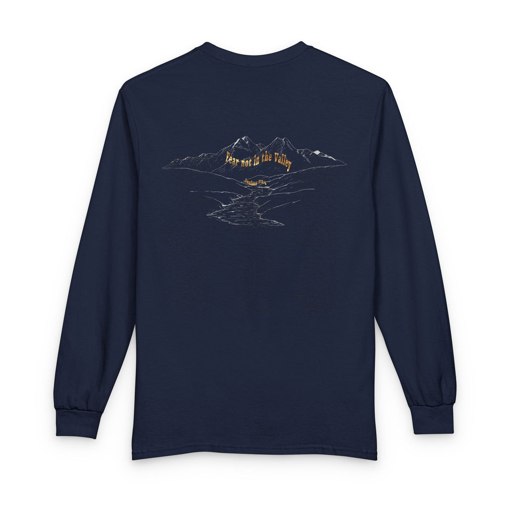 Long Sleeve — "Psalm 23:4 Fear Not in the Valley” Graphic Tee (Song Lyrics Back)