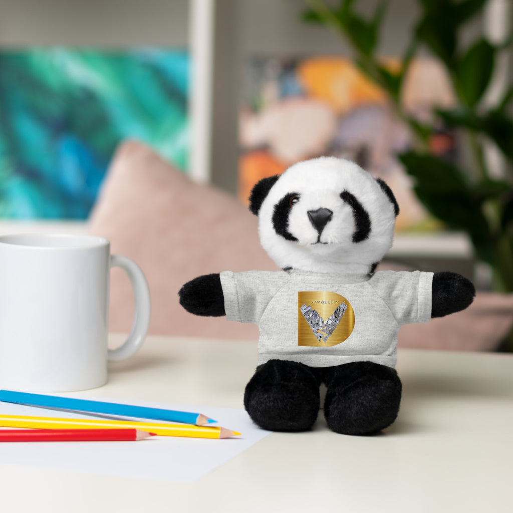 Teddy Bear with 'D'Valley' Gold Heart Tee — Cute Plush Gift for Kids & Loved Ones