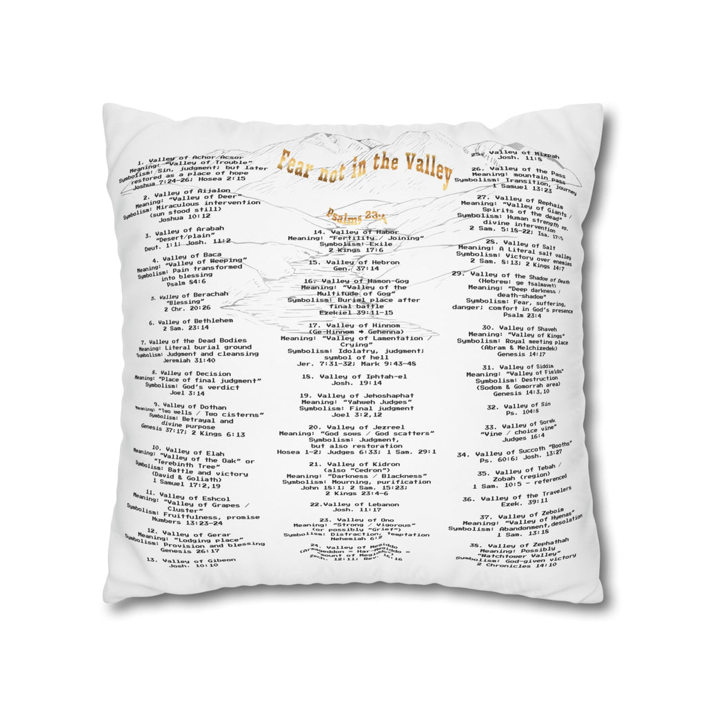 Psalm 23:4 Inspirational Throw Pillow — “Fear Not in the Valley” Decorative Square Pillowcase
