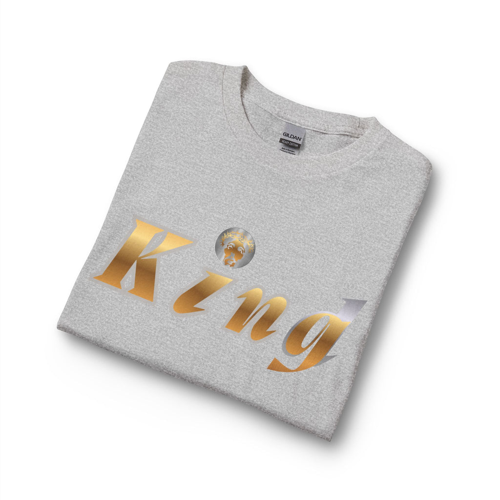 KindKing Metallic Script Long Sleeve Tee — Gold Lettering "KindKing" Chest with KindKing Back Logo
