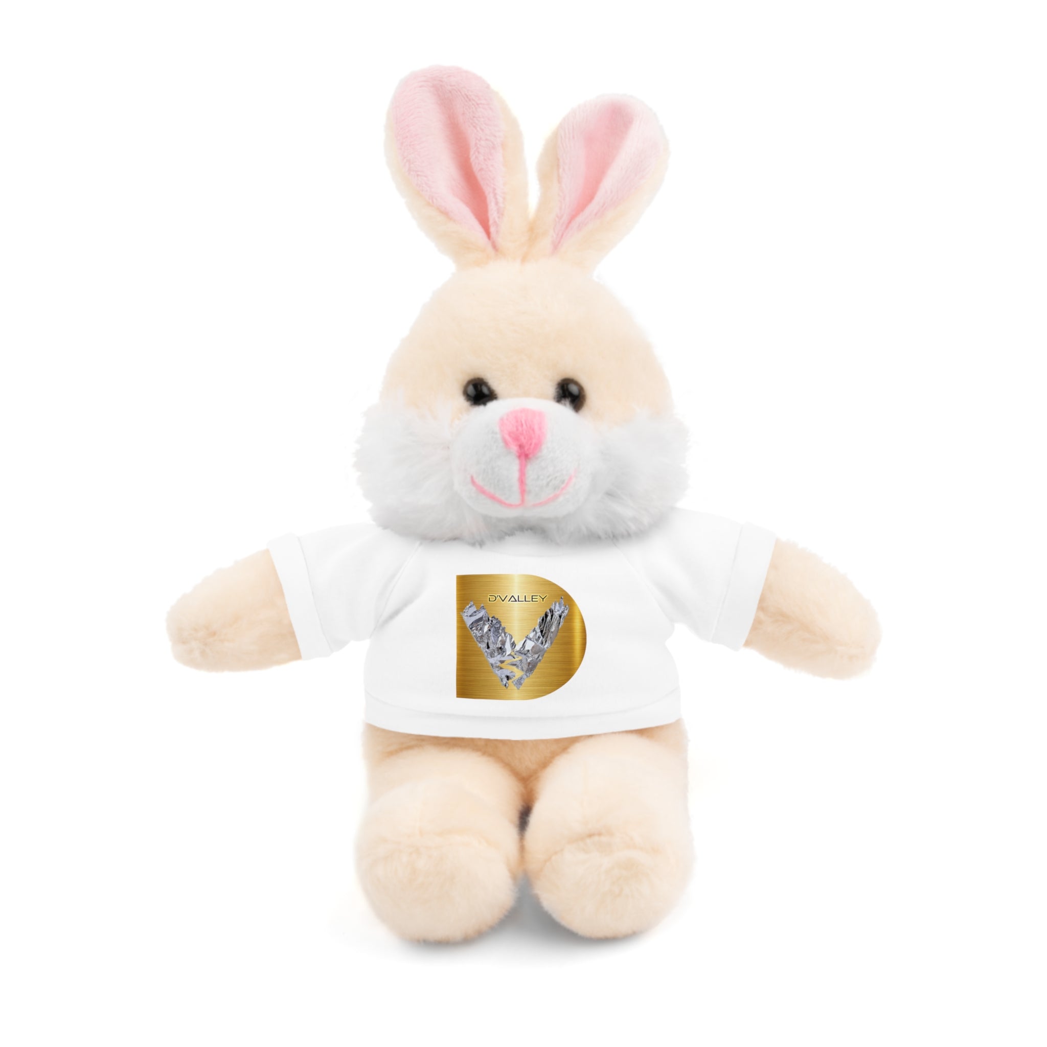 Teddy Bear with 'D'Valley' Gold Heart Tee — Cute Plush Gift for Kids & Loved Ones
