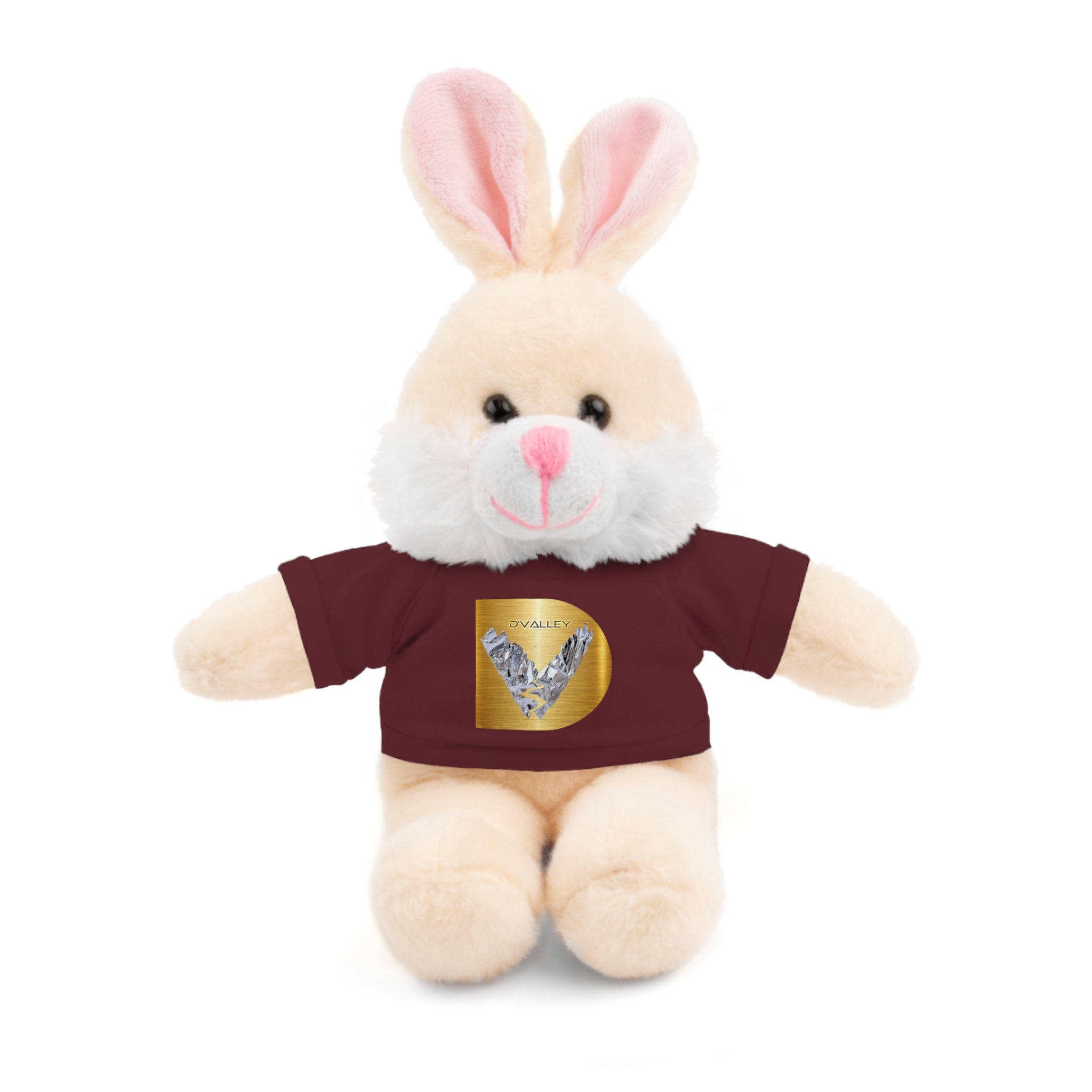 Teddy Bear with 'D'Valley' Gold Heart Tee — Cute Plush Gift for Kids & Loved Ones
