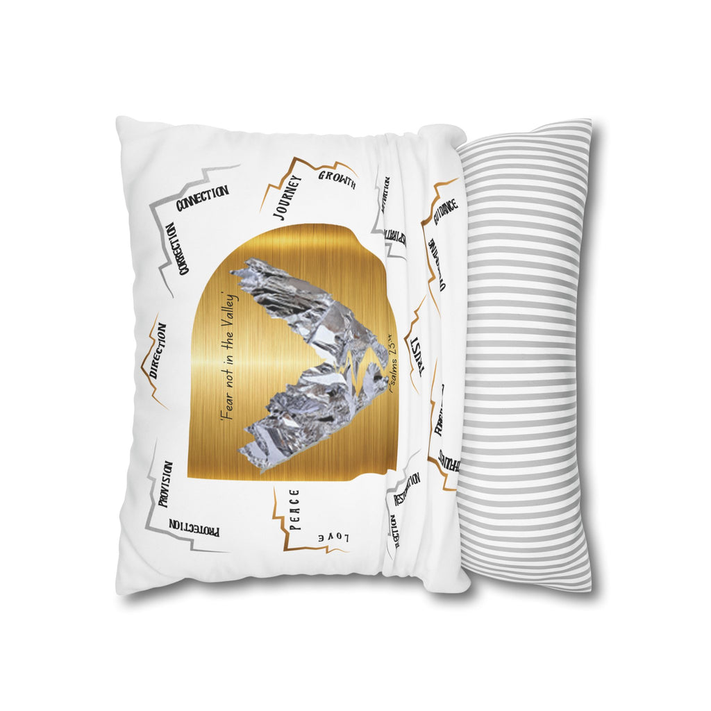 Psalm 23:4 Inspirational Throw Pillow — “Fear Not in the Valley” Decorative Square Pillowcase