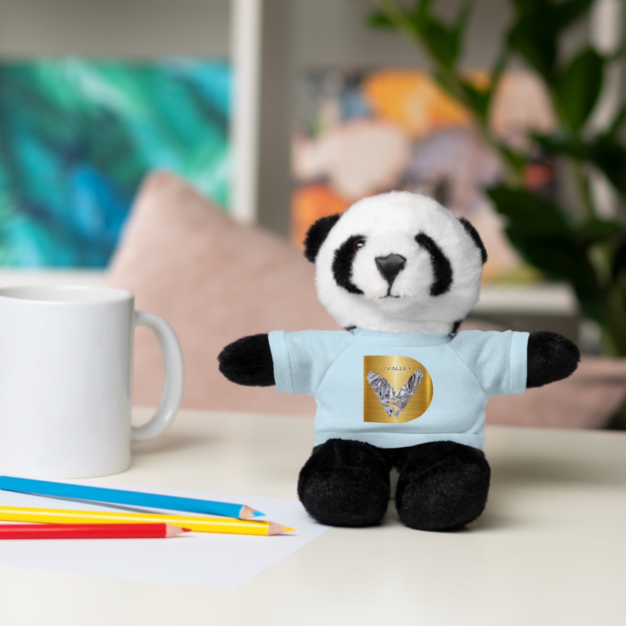 Teddy Bear with 'D'Valley' Gold Heart Tee — Cute Plush Gift for Kids & Loved Ones