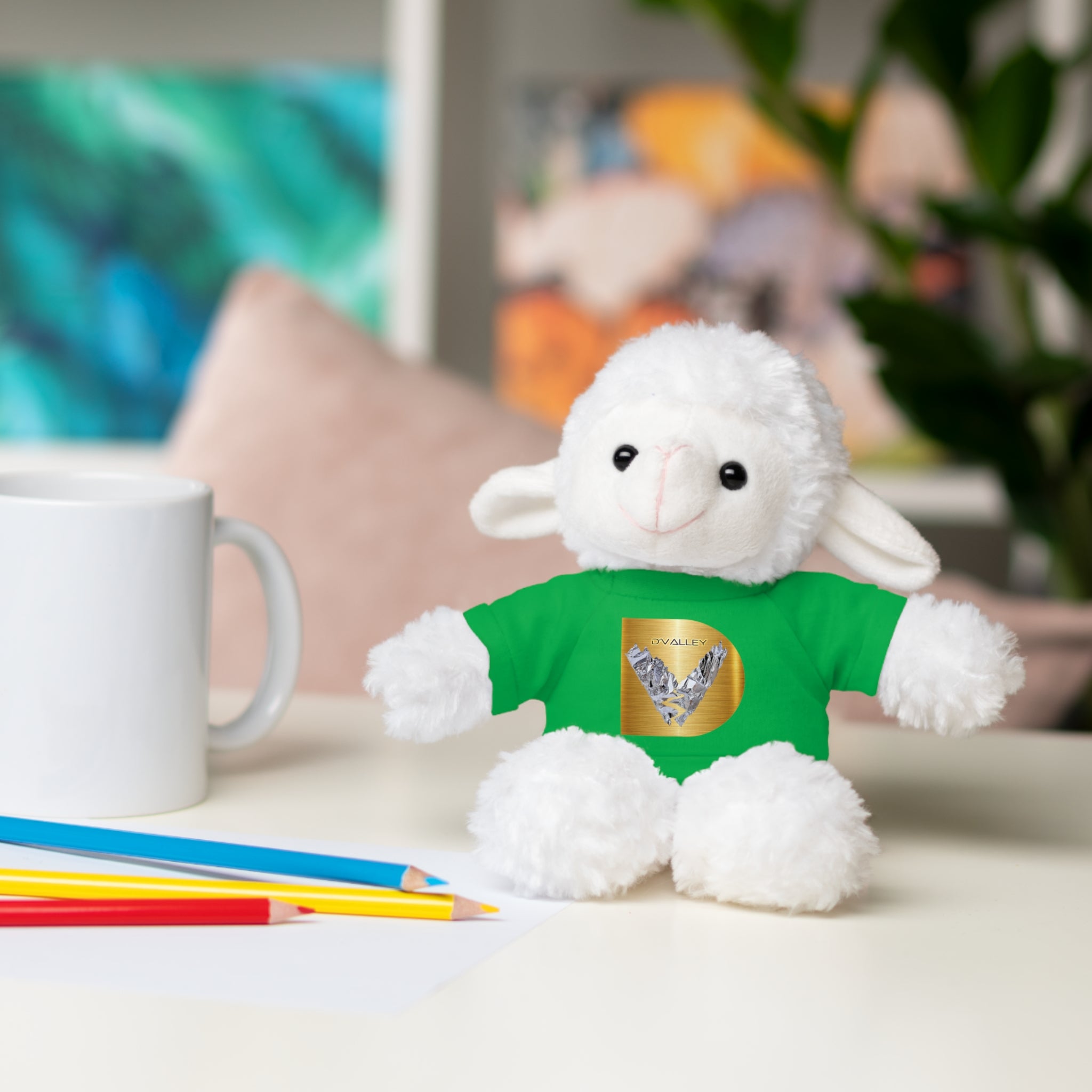 Teddy Bear with 'D'Valley' Gold Heart Tee — Cute Plush Gift for Kids & Loved Ones