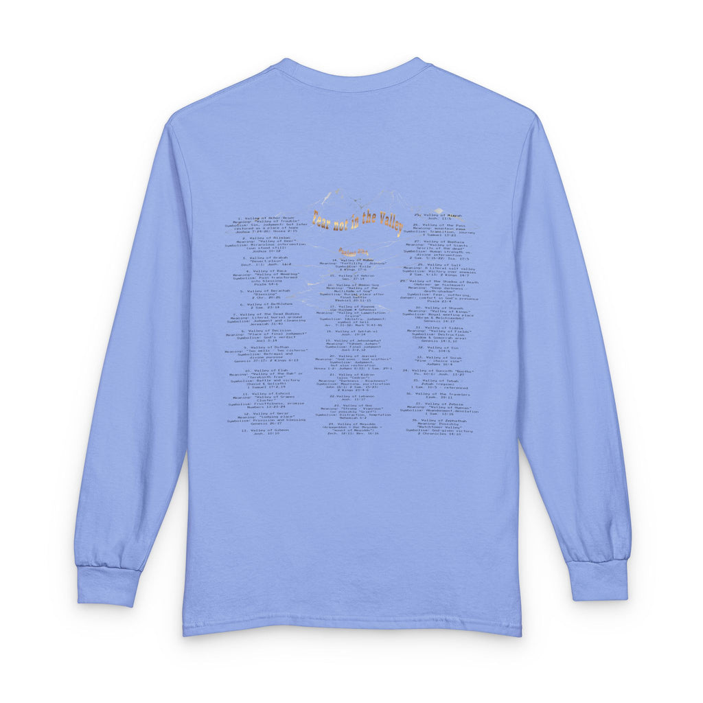 Long Sleeve — "Psalm 23:4 Fear Not in the Valley” Graphic Tee (Song Lyrics Back)