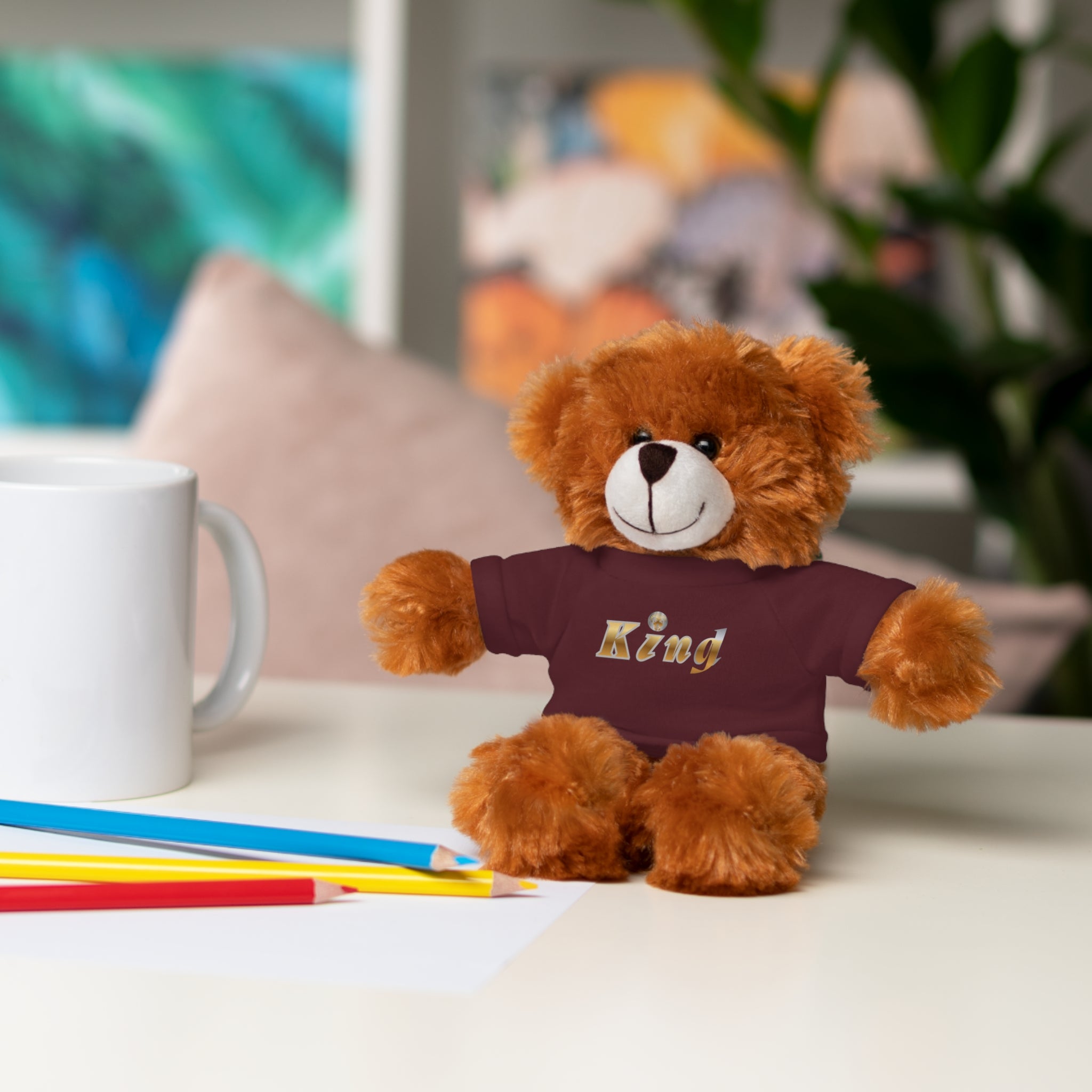 KindKing Teddy Bear with 'KindKing' Tee – Plush Stuffed Animal Gift