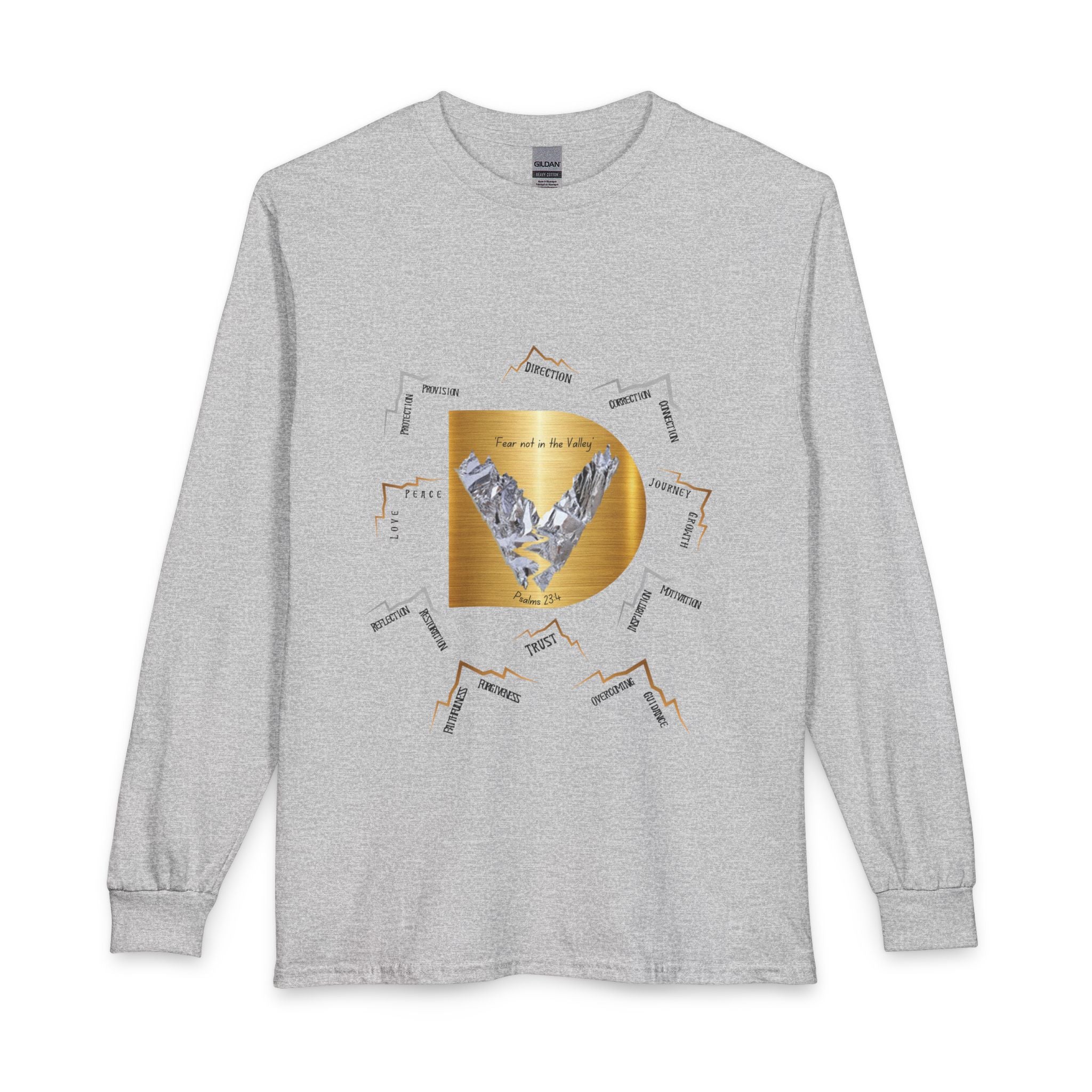 Long Sleeve — "Psalm 23:4 Fear Not in the Valley” Graphic Tee (Song Lyrics Back)