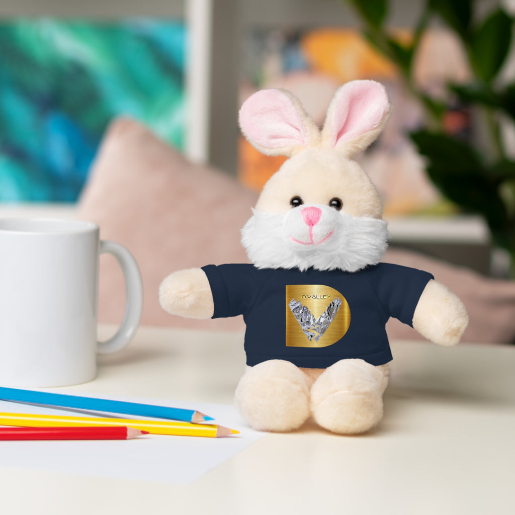 Teddy Bear with 'D'Valley' Gold Heart Tee — Cute Plush Gift for Kids & Loved Ones