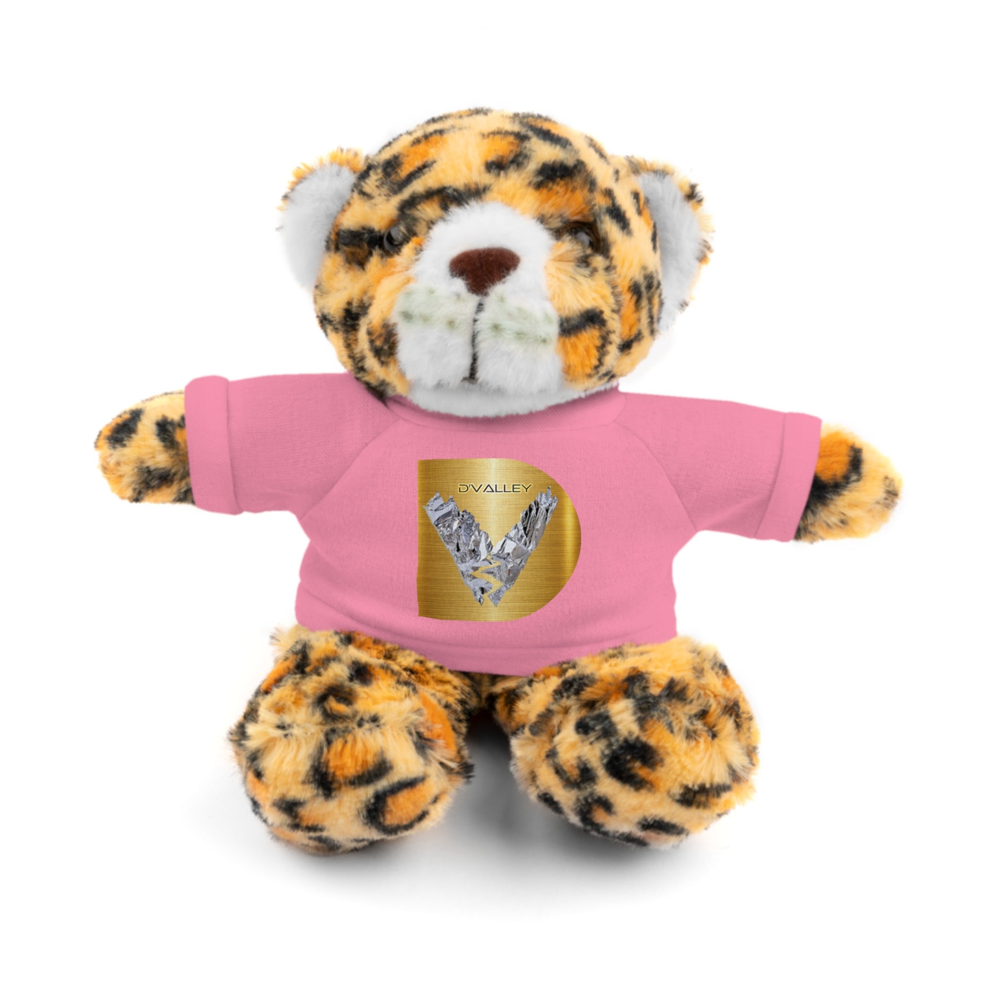 Teddy Bear with 'D'Valley' Gold Heart Tee — Cute Plush Gift for Kids & Loved Ones
